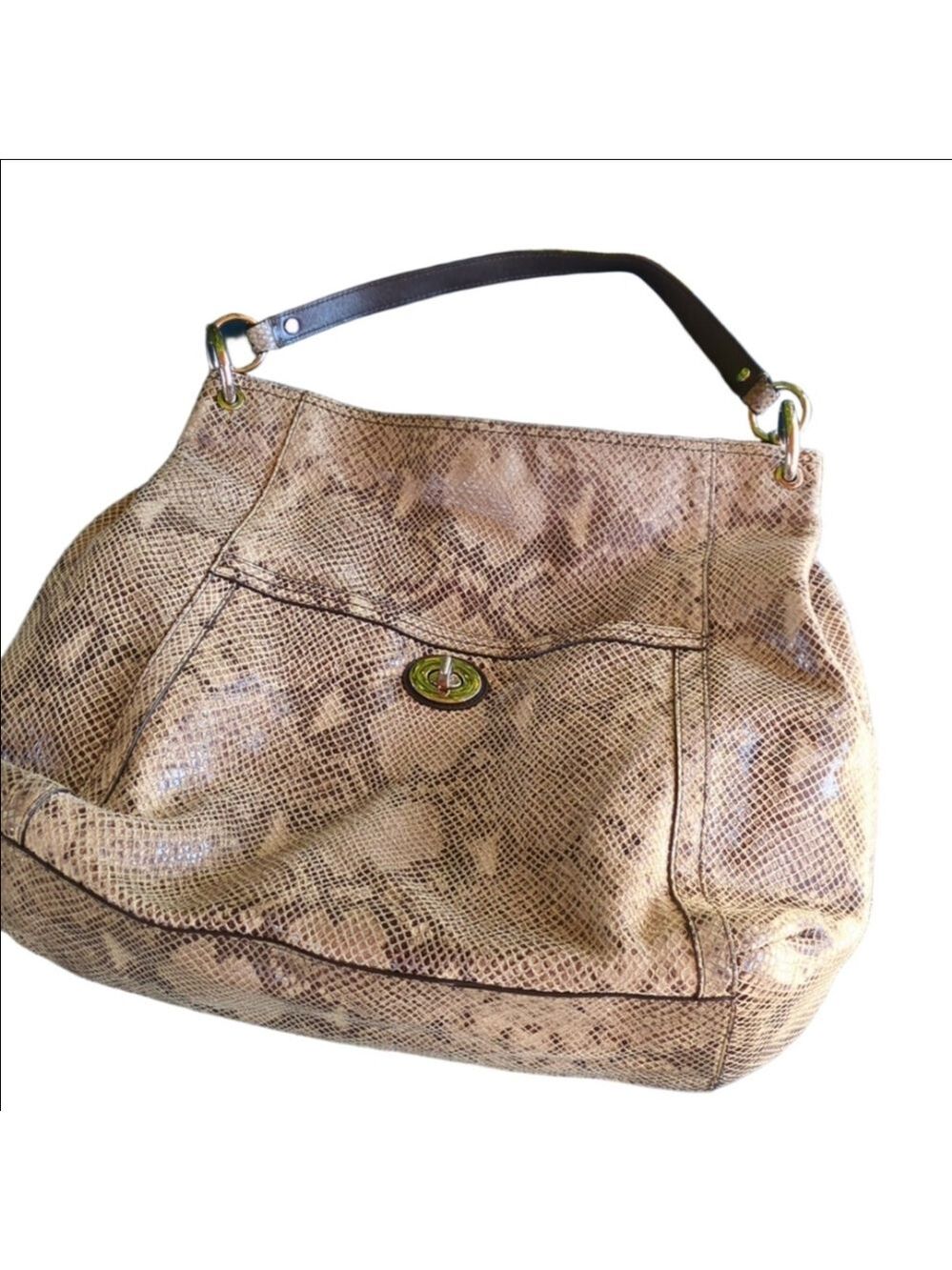 Vintage Coach Snakeskin Print Hobo Bag Designer Purse Shoulder‎ Bag